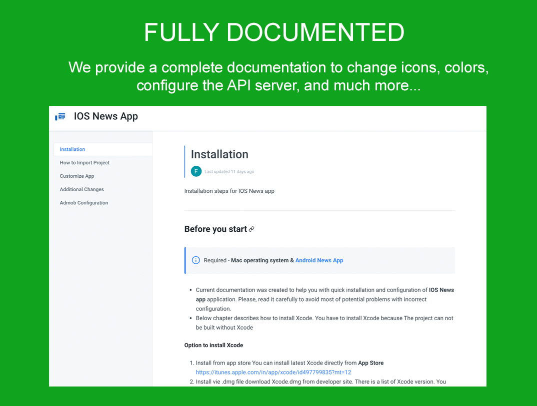 iOS News App fully documented